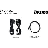 iiyama P1671HSC-B1, LED-Monitor 39.5 cm (15.6 Zoll), schwarz (matt), Portabler Monitor mit USB-C-Dock, Lautsprechern und Lederhülle