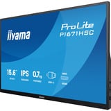 iiyama P1671HSC-B1, LED-Monitor 39.5 cm (15.6 Zoll), schwarz (matt), Portabler Monitor mit USB-C-Dock, Lautsprechern und Lederhülle