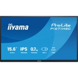 iiyama P1671HSC-B1, LED-Monitor 39.5 cm (15.6 Zoll), schwarz (matt), Portabler Monitor mit USB-C-Dock, Lautsprechern und Lederhülle