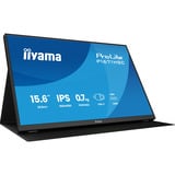 iiyama P1671HSC-B1, LED-Monitor 39.5 cm (15.6 Zoll), schwarz (matt), Portabler Monitor mit USB-C-Dock, Lautsprechern und Lederhülle