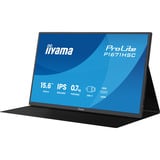 iiyama P1671HSC-B1, LED-Monitor 39.5 cm (15.6 Zoll), schwarz (matt), Portabler Monitor mit USB-C-Dock, Lautsprechern und Lederhülle