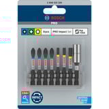 Bosch PRO Impact Bit-Satz, 1/4", PH, PZ, TX, 8-teilig schwarz, mit Standard-Bithalter und Pick and Click-Index