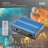 Digitus 10/100/1000 Base-TX auf 1000 Base-FX Industrie-Medienkonverter 