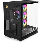 HYTE Y50 Pitch Black, Tower-Gehäuse schwarz, Tempered Glass x 3