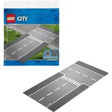 LEGO 60236 City Gerade und T-Kreuzung, Konstruktionsspielzeug