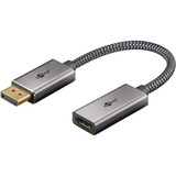 goobay Plus DisplayPort > HDMI Adapterkabel, 4K @ 60Hz grau, 20cm, 32 Gbit/s
