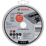 Bosch Trennscheibe Standard for Inox - Rapido, Ø 115mm 10 Stück, Bohrung 22,23mm, WA 60 T BF, gerade