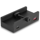 DeLOCK Externer USB 5 Gbps Hub mit 2 x USB Typ-A, 1 x USB Type-C™ und SD + Micro SD Slot mit Feststellschraube, USB-Hub schwarz