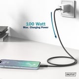 Digitus USB 3.2 Gen 2 Silikon-Anschlusskabel USB-C > USB-C schwarz, 1 Meter, PD, Laden mit bis zu 100 Watt