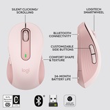 Logitech Signature M650 Wireless, Maus rosa, Größe M, Chromebook zertifiziert