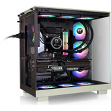 Thermaltake View 380 XL WS ARGB Matcha Green, Tower-Gehäuse hellgrün/holz, Tempered Glass x 2, Holzstruktur