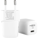 Ansmann Home Charger HC130PD-mini, 30 Watt, Ladegerät weiß, 1x USB-C, GaN, PowerDelivery, Multisafe-Technologie