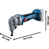 Bosch Professional Akku-Nager GNA 18V-16 E Professional solo, 18Volt, Blechschere blau/schwarz, ohne Akku und Ladegerät