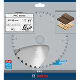 Bosch Professional PRO Wood Kreissägeblatt, Ø 190mm, 36Z Bohrung 30mm, für Handkreissägen