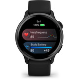 Garmin vívoactive 6 42mm black, Smartwatch schwarz/grau, 42 mm, Silikon-Armband