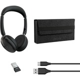 Jabra Evolve2 65 Flex Duo, Headset schwarz, Stereo, Microsoft Teams, USB-A, Link380a