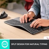 Logitech ERGO K860, Tastatur schwarz, DE-Layout, schmutzabweisendes Material, kompatibel mit Windows/Mac