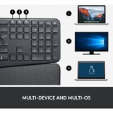 Logitech ERGO K860, Tastatur schwarz, DE-Layout, schmutzabweisendes Material, kompatibel mit Windows/Mac