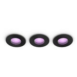 Philips HUE White & Color Ambiance Xamento Einbauspot 3er-Set, LED-Leuchte schwarz, rund