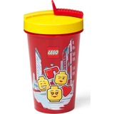 Room Copenhagen LEGO Becher mit Strohhalm Iconic Girl Bright Red rot/gelb, 500ml