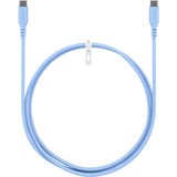 goobay USB 2.0 Silikonkabel blau, USB-C Stecker > USB-C Stecker hellblau, 1,5 Meter, PD 60 Watt