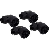 Alphacool Eiszapfen 16/10mm Anschraubtülle 90° drehbar G1/4, Verbindung schwarz, für weiche Schläuche (PVC, Silikon, Neoprene)