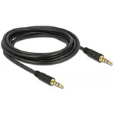 DeLOCK Audiokabel Klinke 3,5mm 4Pin > 3,5mm Stecker 4Pin schwarz, 3 Meter