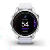 Garmin epix Pro (Gen 2) Standard Edition, Smartwatch weiß/silber, 42 mm, Silikon-Armband
