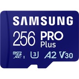 SAMSUNG PRO Plus 256 GB microSDXC (2023), Speicherkarte blau, UHS-I U3, Class 10, V30, A2