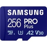 Samsung PRO Plus 256 GB microSDXC (2023), Speicherkarte blau, UHS-I U3, Class 10, V30, A2