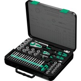 Wera 8100 SA/SC 2 Zyklop Speed-Knarrensatz, 1/4" und 1/2", Werkzeug-Set schwarz/grün, 43-teilig, Speed-Knarre mit schwenkbarem Kopf