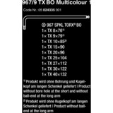 Wera 967/9 TX BO Multicolour 1 Winkelschlüsselsatz, 9-teilig, Schraubendreher mit Halteclip, BlackLaser-Oberfläche