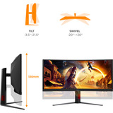 AOC CU34G4ZCA, Gaming-Monitor 86.4 cm (34 Zoll), schwarz, WQHD, Fast-VA, Curved, USB-Hub, 250Hz Panel