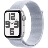 Apple Watch SE, Smartwatch silber, Aluminium, 44 mm, Sport Loop blaue Wolke