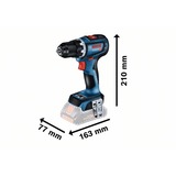 Bosch Akku-Bohrschrauber GSR 18V-90 C Professional solo, 18Volt blau/schwarz, ohne Akku und Ladegerät, in L-BOXX