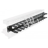 DeLOCK 19" Kabelmanagement Rangierpanel mit 2 Öffnungen, Kabelführung schwarz, 1 HE