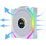 Lian Li UNI FAN SL120 LCD Wireless 3er-Pack inkl. Controller, Gehäuselüfter weiß, 124.5 mm