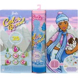 Mattel Barbie Color Reveal Adventskalender, Puppe mit 25 Überraschungen, inkl 1 Puppe und 1 Tier