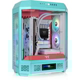 Thermaltake The Tower 600 , Tower-Gehäuse mint/rot, Tempered Glass x 3
