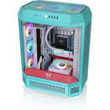 Thermaltake The Tower 600 , Tower-Gehäuse mint/rot, Tempered Glass x 3
