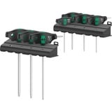 Wera 467/7 TORX HF Set 1 Quergriff-Schraubendreher + Rack, 7-teilig schwarz/grün, mit Haltefunktion