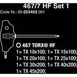 Wera 467/7 TORX HF Set 1 Quergriff-Schraubendreher + Rack, 7-teilig schwarz/grün, mit Haltefunktion