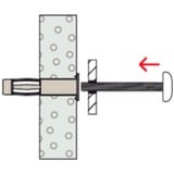 fischer Hohlraum-Metalldübel HM 4x32 S silber, 50 Stück, mit metrischer Schraube