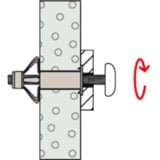 fischer Hohlraum-Metalldübel HM 4x32 S silber, 50 Stück, mit metrischer Schraube