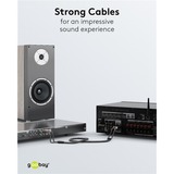 goobay Plus Stereo-Cinchkabel schwarz/silber, 5 Meter