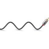 goobay Plus Stereo-Cinchkabel schwarz/silber, 5 Meter