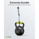 goobay Plus Stereo-Cinchkabel schwarz/silber, 5 Meter
