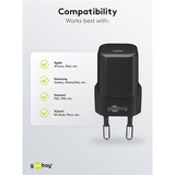 goobay USB-C Schnellladegerät Nano, PD, GaN, 20 Watt schwarz, 1x USB-C, Power Delivery 3.0