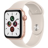 Apple Watch SE, Smartwatch gold/weiß, 44mm, Sportarmband, Aluminium-Gehäuse, LTE