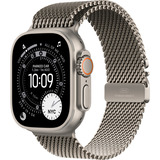 Apple Watch Ultra 3, Smartwatch titan, 49 mm, Milanaise Armband Titan Natur M, Titangehäuse, Cellular